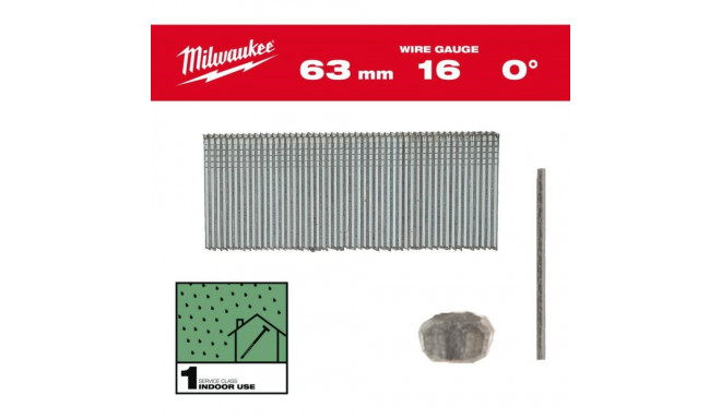 MILWAUKEE PIN PINS 16G/63mm/0° FOR M18 FN16GS /2500pcs.