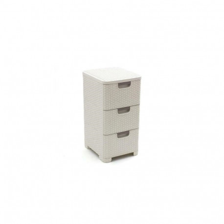 CURVER BOOKCASE WITH 3 DRAWERS 3x14L /CREAM