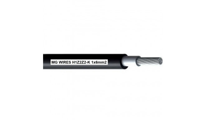 Photovoltaic kaabel // MG Wires // 1x6mm2, 0.6/1kV must H1Z2Z2-K-6mm2 BK, 500m rull