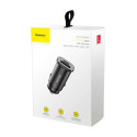 Baseus Square PPS smart car charger with USB Quick Charge 4.0 QC 4.0 and USB-C PD 3.0 SCP ports blac