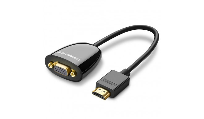 UGREEN MM105 HDMI uz VGA adapteris, bez audio (melns)