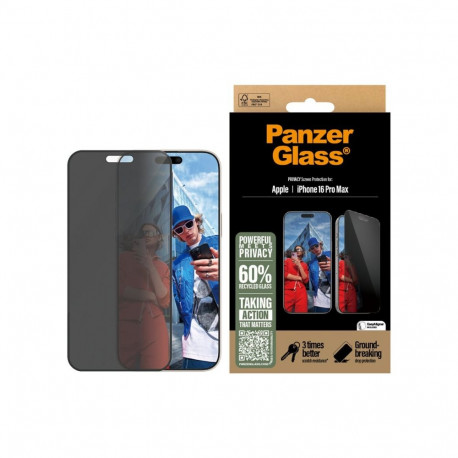 PanzerGlass ekraanikaitse Apple iPhone 16 Pro Max klaas must ultra-wide fit