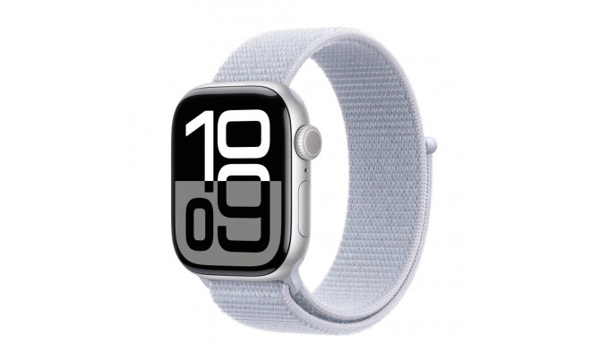Watch Series 10 GPS + Cellular 42 mm Silver Aluminium Case with Blue Cloud Sport Loop
