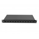 Fiber Optic Distribution Box 12XSC simplex/12XLC duplex rack 19 1U black + accessories