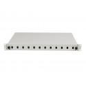 Fiber Optic Distribution Box 12XSC simplex/12XLC duplex rack 19 1U gray + accessories