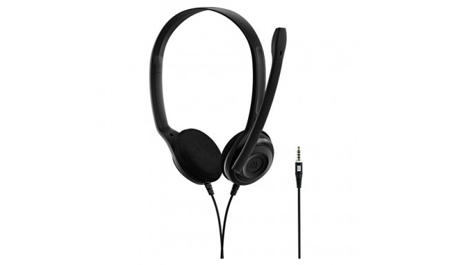 The EPOS PC 5 CHAT is a lightweight, on-ear wired headset designed for internet tel