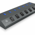 ICY BOX IB-HUB1701-C3 7xUSB Type-A, On-Off,al