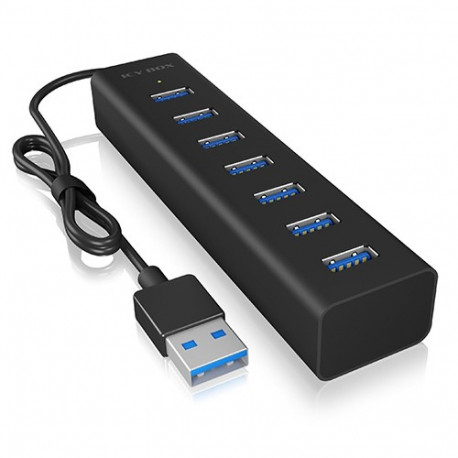 ICY BOX IB-HUB1700-U3 7-Port USB 3.0 Hub with External Power Adapter