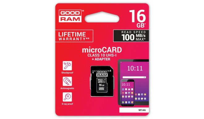 Card microSDHC 16GB CL10 + adapter