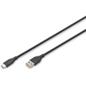 "Digitus USB-A > USB-C 2.0 (ST-ST) 0,5m Ladekabel Silikon 60W Schwarz"