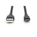 "Digitus USB-A > USB-C 2.0 (ST-ST) 0,5m Ladekabel Silikon 60W Schwarz"