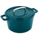 Cast iron pot CS Kochsysteme Alpen, 14 cm 085117, blue-green