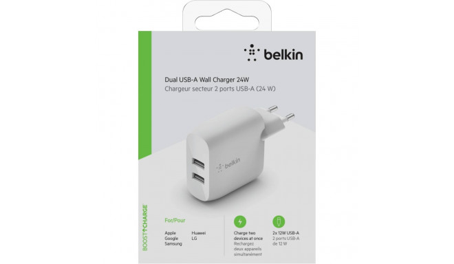 Belkin BoostCharge Dual USB-A seinalaadija 24W