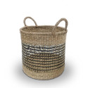 BASKET WITH HANDLES 35X35X32CM SEAGRASS