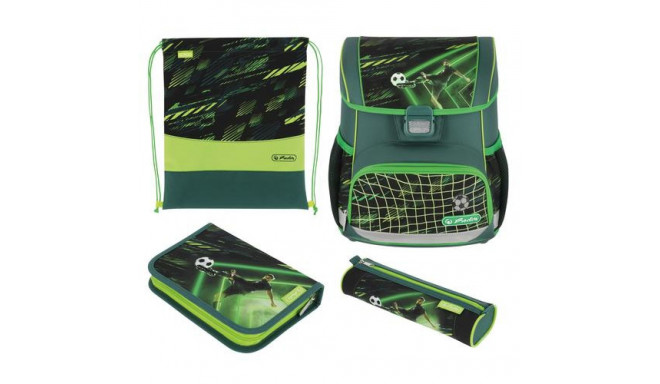 Herlitz Loop Plus Game Changer school bag set Boy Polyester Black, Green