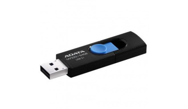 ADATA AUV320 64GB USB Flash Drive, Black/Blue