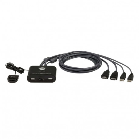 ATEN CS22HF-AT 2-porti USB FHD HDMI kaabel KVM-lüliti, must