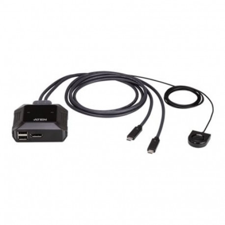 Aten US3312 2-port USB-C 4K DisplayPort KVM-lüliti kaugpordi valijaga