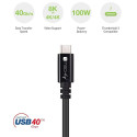 Techly USB 4 Gen 3 Type-C™ kaabel M/M E-Mark 8K 40Gbps 100W PD 0,8m must