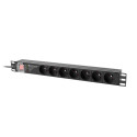 POWER DISTRIBUTION UNIT (PDU) PRO 19" LANBERG 1U 16A 2M 7X FRENCH OUTLETS SPD-3MP BLACK