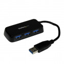 StarTech.com Portable 4 Port SuperSpeed Mini USB 3.0 Hub - Black~Portable 4 Port SuperSpeed Mini USB