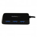 StarTech.com Portable 4 Port SuperSpeed Mini USB 3.0 Hub - Black~Portable 4 Port SuperSpeed Mini USB