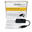 StarTech.com Portable 4 Port SuperSpeed Mini USB 3.0 Hub - Black~Portable 4 Port SuperSpeed Mini USB