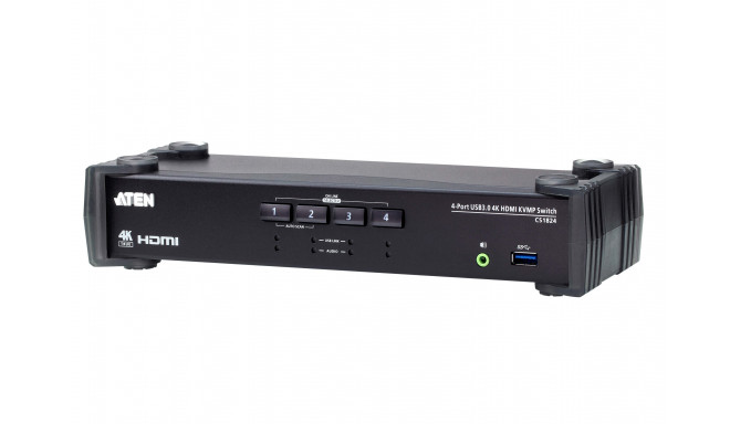 ATEN 4-Port USB 3.0 4K HDMI KVMP™ Switch with Audio Mixer Mode