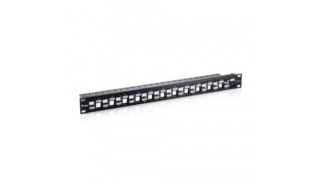 Equip 24-Port Keystone Cat.6A Shielded Patch Panel, Black