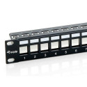 Equip 24-Port Keystone Cat.6 Shielded Patch Panel, Black