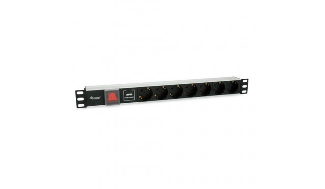 Equip 7-Outlet German Power Distribution Unit with Surge Protection and Switch