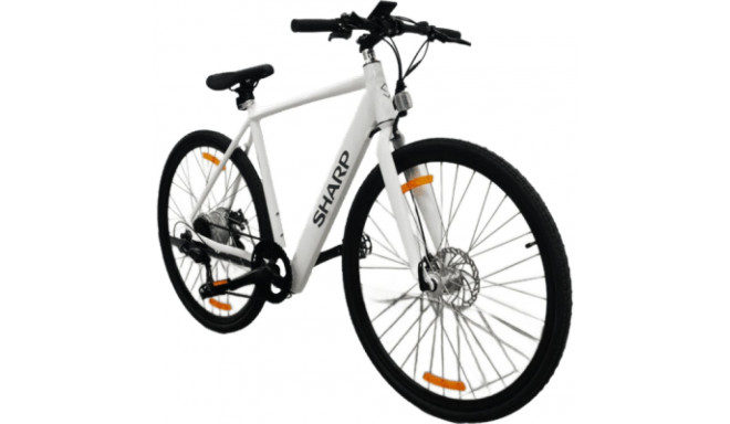 Sharp Gravel E-Bike 250W Motor App 70km weiß glanz