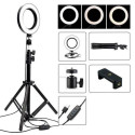 RoGer XT Tripod with phone holder and LED lamp 10" 1.6m