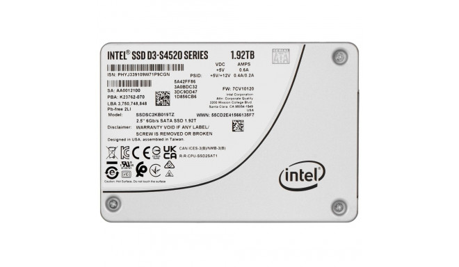 SSD Solidigm (Intel) S4520 1.92TB SATA 2.5" SSDSC2KB019TZ01 (DWPD kuni 3)