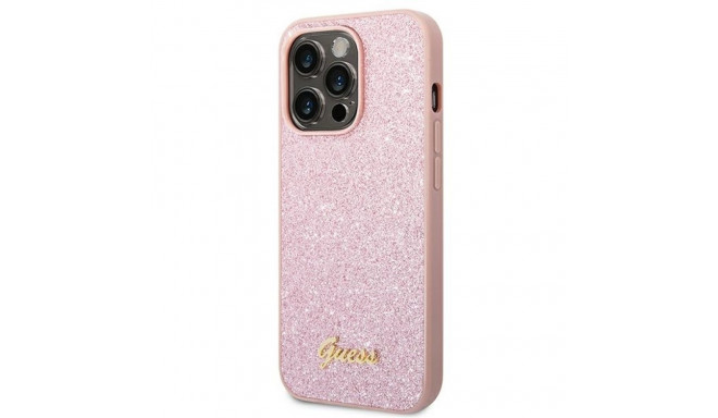 Guess GUHCP14XHGGSHP iPhone 14 Pro Max 6.7" roosa kõva ümbris sädelev kiri