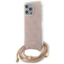 Guess GUHCP15LHC4SEP iPhone 15 Pro 6.1" roosa/roosa kõvakaaneline Crossbody Kord 4G Prindiga