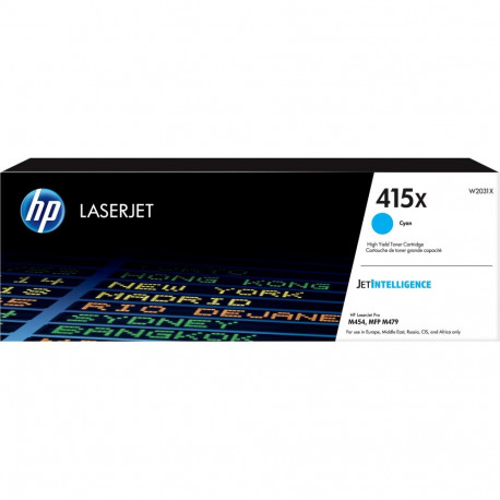 HP 415X suure tootlikkusega tsüaan originaal LaserJet toonerikassett