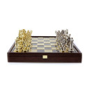 Manopoulos Archers Metal Chess Set With 44cm Wooden Chessboard