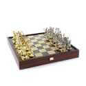 Manopoulos Archers Metal Chess Set With 44cm Wooden Chessboard