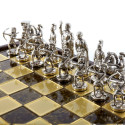 Manopoulos Archers Metal Chess Set With 44cm Wooden Chessboard