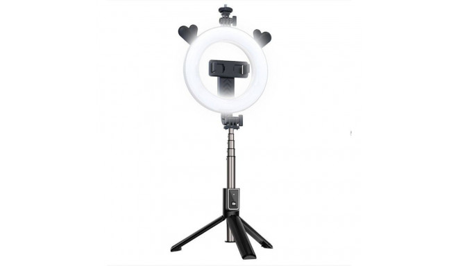 CP X5 LED 16cm Rechargeable Selfie Lamp with BT Remote&Handle + Floor Stand 20-90cm + Phone Hold