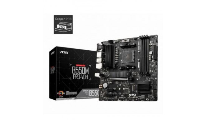 MSI Mainboard||AMD B550|SAM4|MicroATX|Memory DDR4|Memory slots 4|2xPCI-Express 3.0 1x|1xPCI-Express 