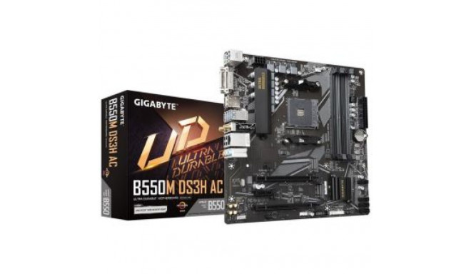 Gigabyte Mainboard||AMD B550|SAM4|Micro-ATX|Memory DDR4|Memory slots 4|1xPCI-Express 3.0 1x|1xPCI-Ex