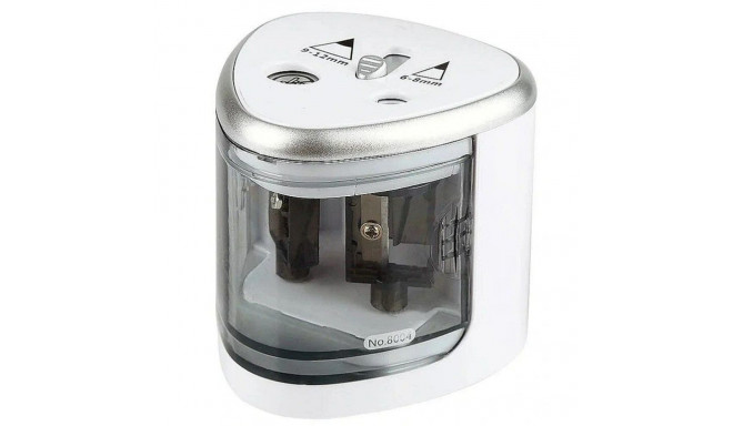 iLike Tenwin 8004 Electric Dual size (9-12 / 6-8mm) pencil sharpener 4x AA battery powered Transpare