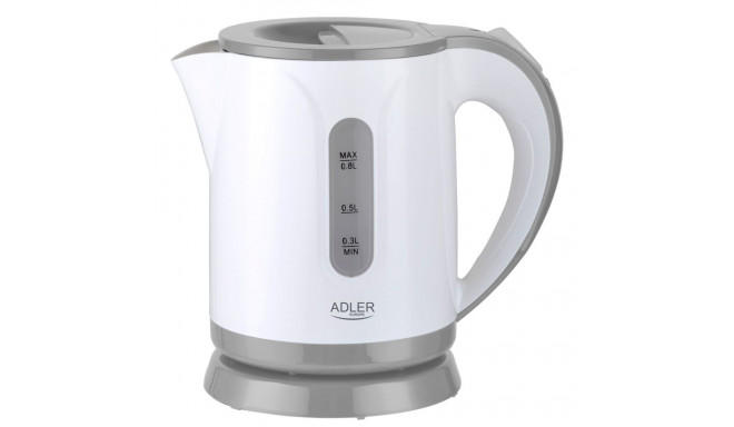 Adler Kettle AD 1371g Electric, 850 W, 0.8 L, Stainless steel/Polypropylene, 360 rotational base, Wh