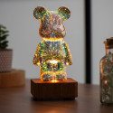 Table lamp bedside LED 3D BEAR Art Deco standing L3GFBD