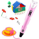 RoGer 3D Idea Printing Pen For Creating Figures via PLA / ABS Material (Ø 1.75mm) Pink