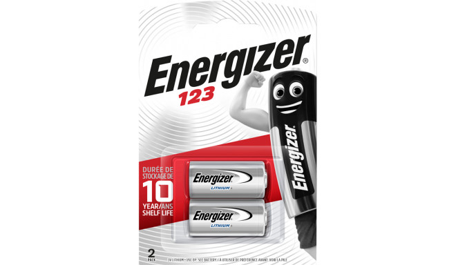 Energizer patarei CR123 3V 2tk