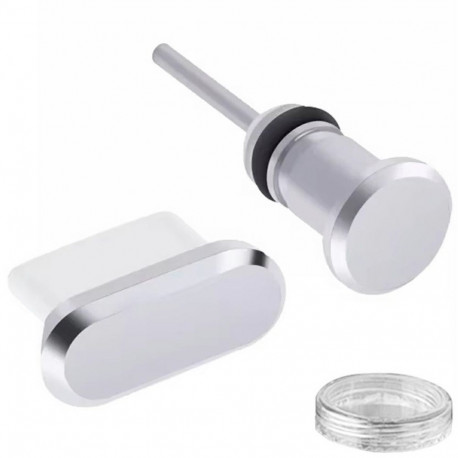 DA23A ZAŚLEPKA PRZECIW KURZOWI USB-C 2SZT SILVER