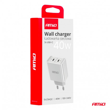 Laadija 2*USB-C 40W 230V kiirlaadimine